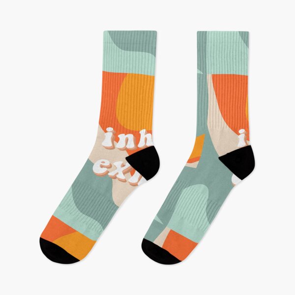 Item preview, inhale exhale orange and blue print designed and sold by madebyshania.