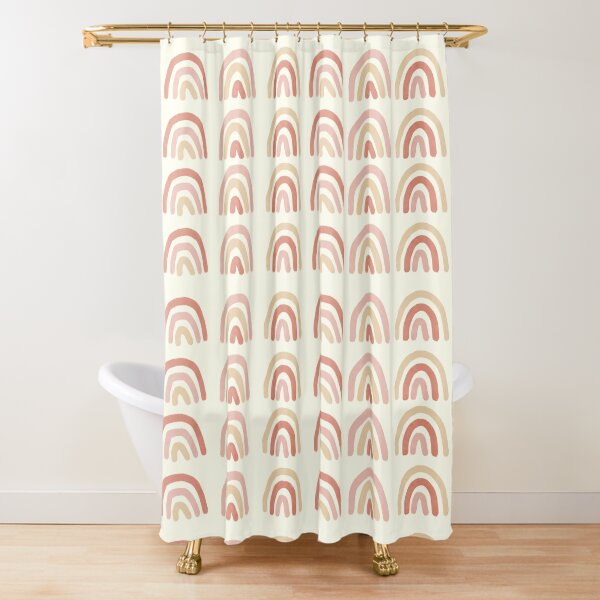 boho pastel rainbow graphics Shower Curtain