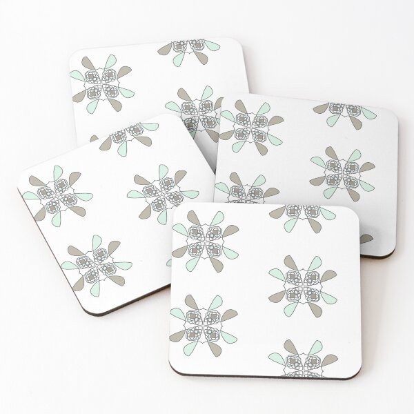 Item preview, Abstract aquamarine and golden flower designed and sold by Abstractlara.