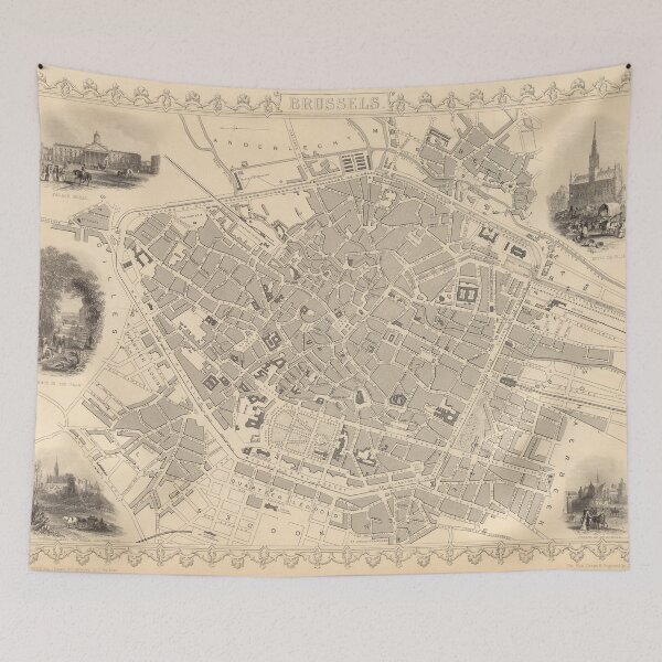 Item preview, Vintage Map of Brussels Belgium (1851) designed and sold by BravuraMedia.