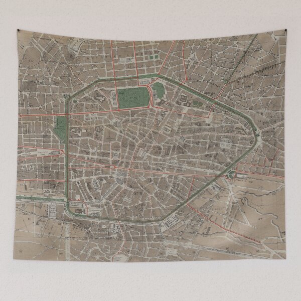 Item preview, Vintage Map of Brussels Belgium (1876) designed and sold by BravuraMedia.