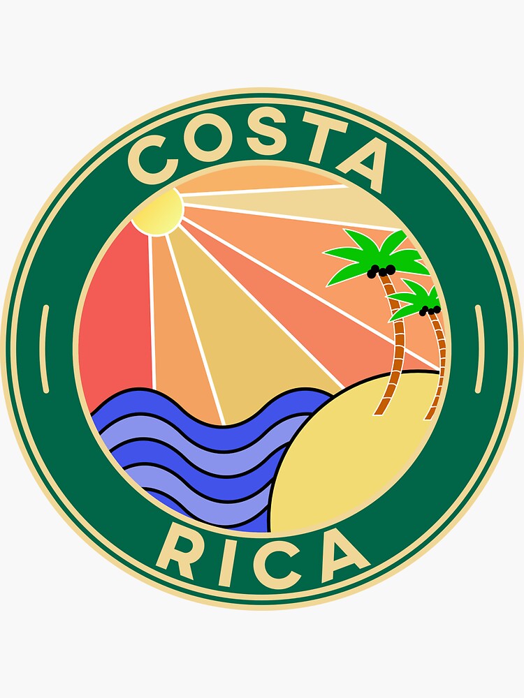 Thumbnail 3 of 3, Sticker, Costa Rica Beach Badge designed and sold by JTatum95.