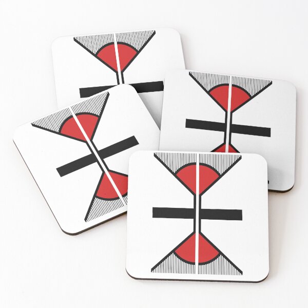 Item preview, abstract art black and red folding fan designed and sold by magarigaveras.