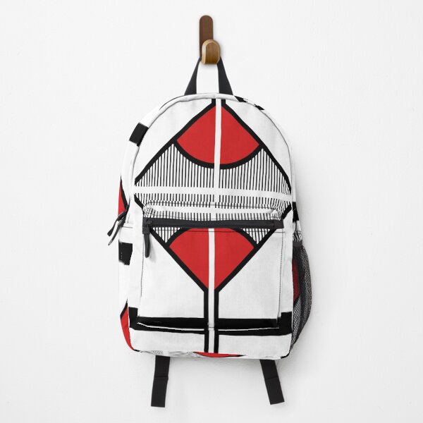 Item preview, abstract art black and red folding fan designed and sold by magarigaveras.
