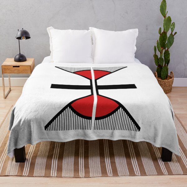 Item preview, abstract art black and red folding fan designed and sold by magarigaveras.