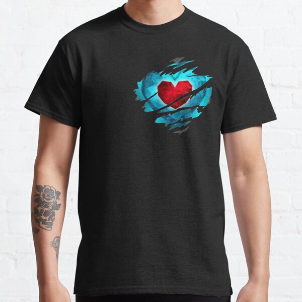 Item preview, Heart piece tearing through shirt - Ocarina - Dark Heart designed and sold by Ashkerdoodles.