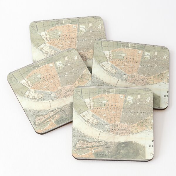 Item preview, Vintage Map of Budapest Hungary (1850) designed and sold by BravuraMedia.