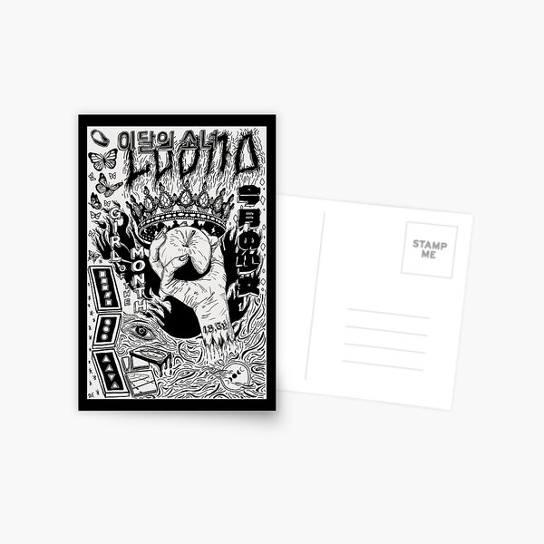 LOONA Noir et blanc Carte postale
