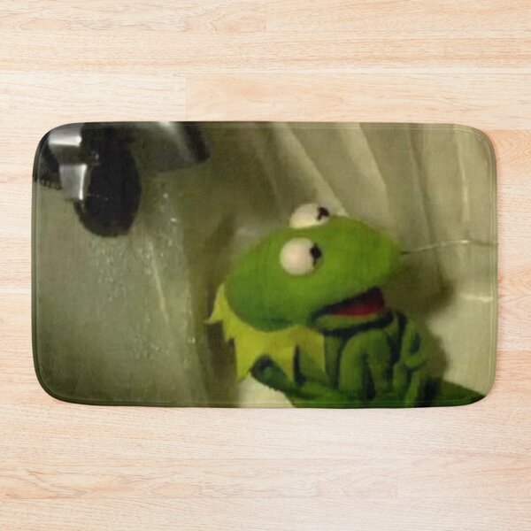 kermit in the shower meme Bath Mat