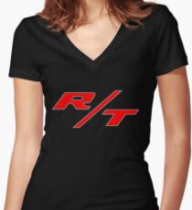 R/T Large Logo Shirt Women's Fitted V-Neck T-Shirt