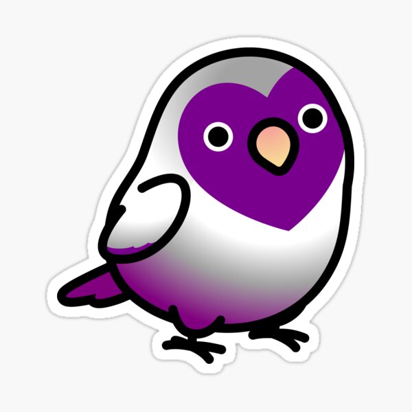 Vista previa del artículo con la obra «Chubby Gray-Ace Gray-Asexual LGBT + Pride Lovebird», diseñado y vendido por birdhism.