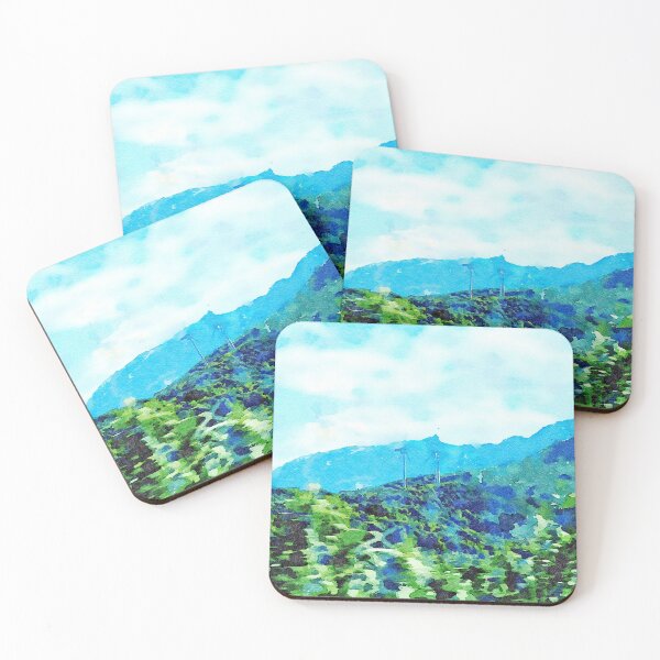 Item preview, Abruzzo landscape from train window country with wind turbines designed and sold by Giuseppe Cocco.