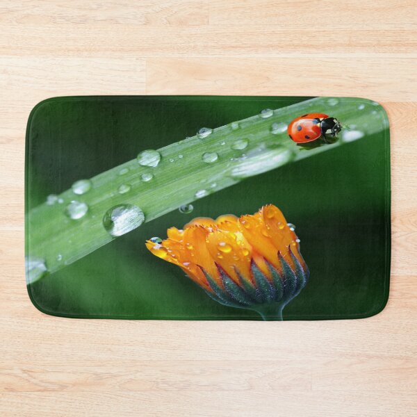 Item preview, Green leaf with a flower and ladybug. redecorate, refurbish, Bird, nature designed and sold by jayne0524.