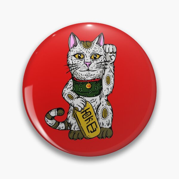 Maneki Neko , Lucky Cat : Good Luck Charm Pin