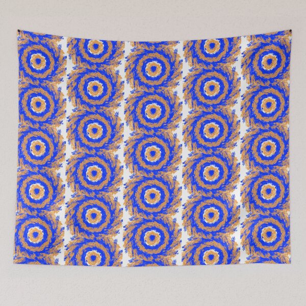 Item preview, Orange and blue abstract circle designed and sold by Abstractlara.