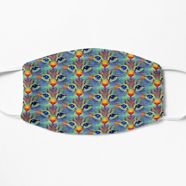 Art cat face Flat Mask