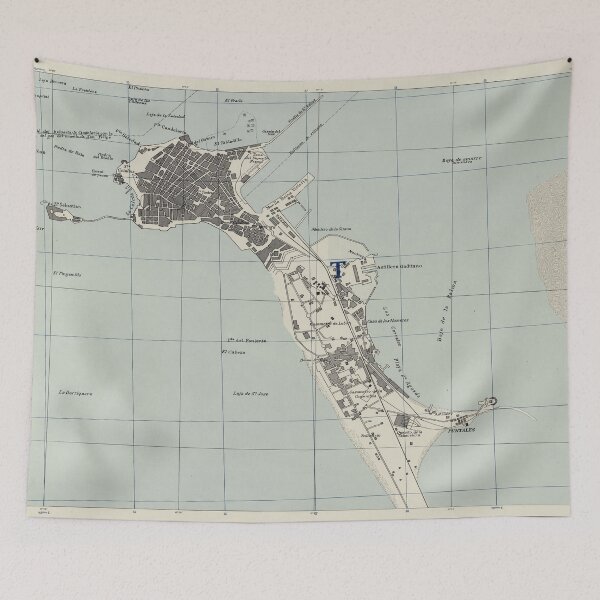 Item preview, Vintage Map of Cadiz Spain (1943) designed and sold by BravuraMedia.