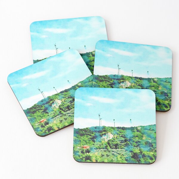 Item preview, Abruzzo landscape country with wind turbines from train window designed and sold by Giuseppe Cocco.