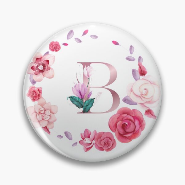 Artikelvorschau, Roségold Lettre B mit rosa Rosenblüte Watercoler Dekoration. entworfen und verkauft von bricoartv.