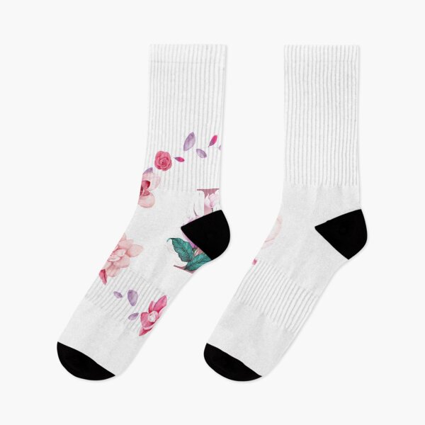 Item preview,  Floral and pink Initial Monogram b,rose gold lettre b with pink rose flower watercoler decoration designed and sold by bricoartv.