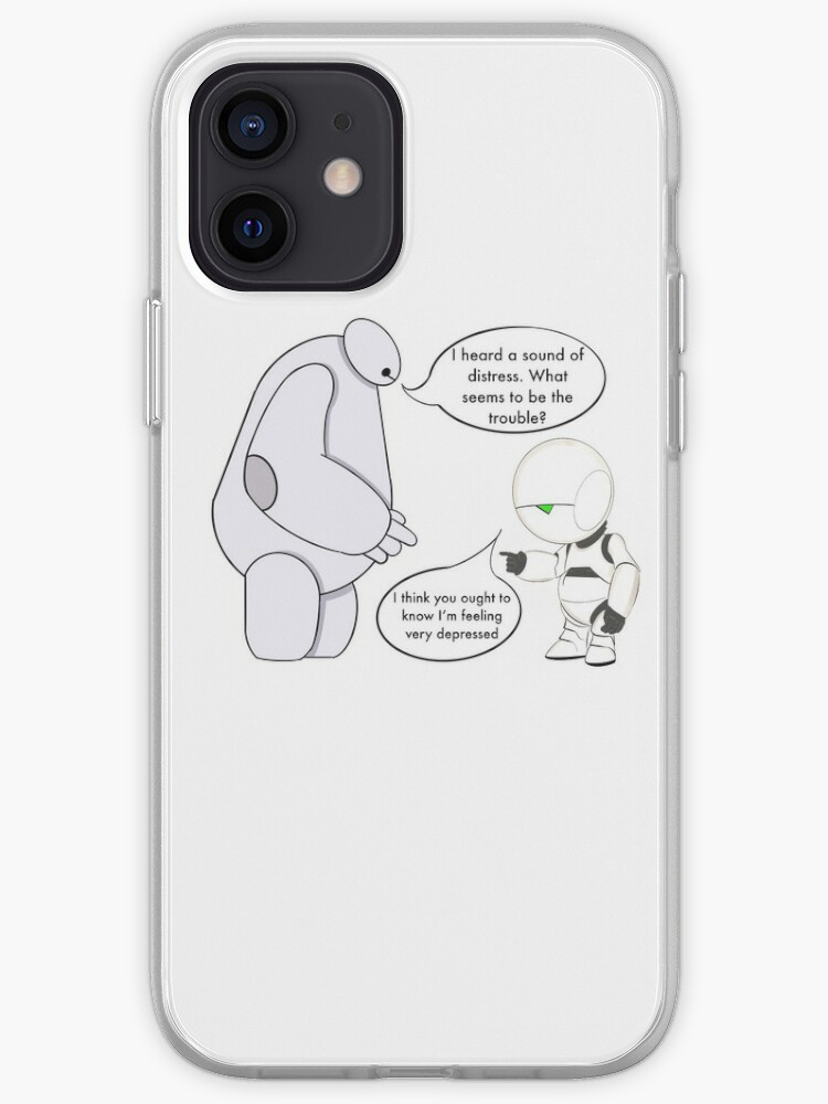 Psychische Gesundheit Depression Angst Bedrangnis Depressiver Roboter Marvin Hitchhiker S Guide Iphone Hulle Cover Von Elizabeth Wier Redbubble