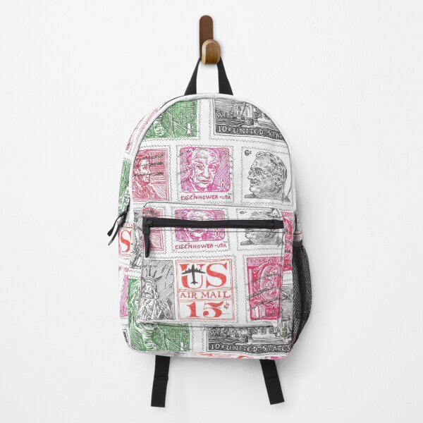 Item preview, American Stamps - pen and watercolour drawing / painting - travelling collection designed and sold by mari95santos.