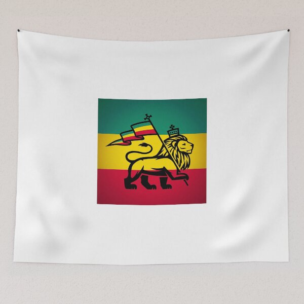 Item preview, Rasta Lion With Flag Marching in Green, Yellow, and Red designed and sold by OfferHeat.