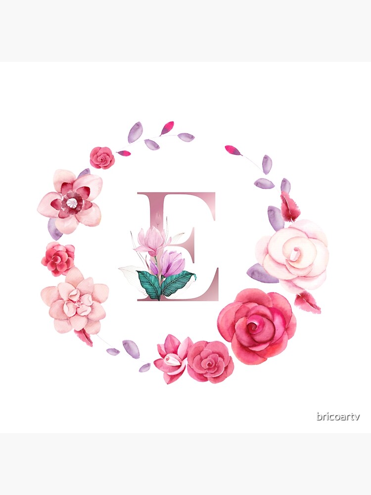 Flower Wreath with Personalized Monogram Initial Letter J on Pink