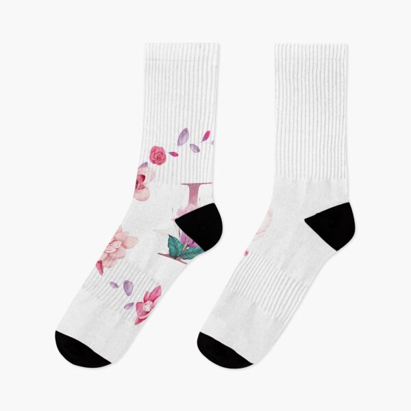 Item preview,  Floral and pink Initial Monogram e,rose gold lettre e with pink rose flower watercoler decoration designed and sold by bricoartv.