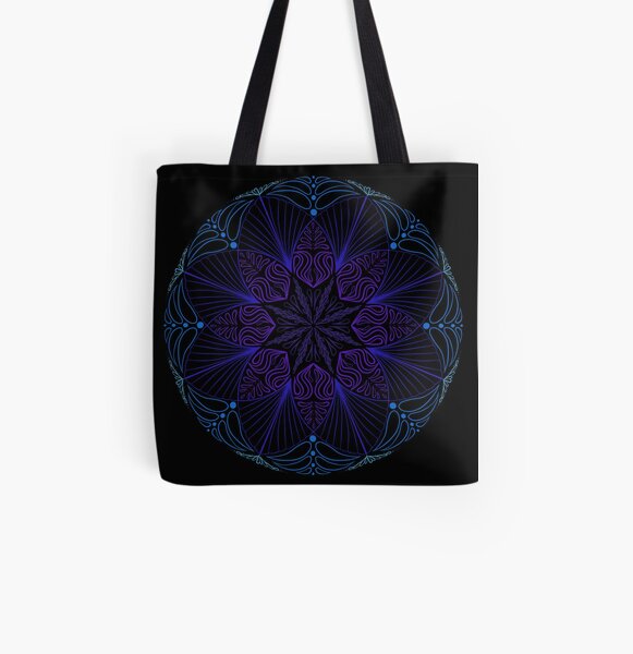 Dark Blue Mandala All Over Print Tote Bag