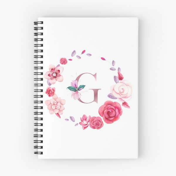 Item preview, Floral and pink Initial Monogram g,rose gold lettre g with pink rose flower watercoler decoration designed and sold by bricoartv.