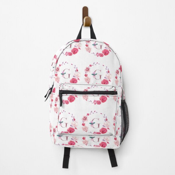 Item preview,  Floral and pink Initial Monogram g,rose gold lettre g with pink rose flower watercoler decoration designed and sold by bricoartv.