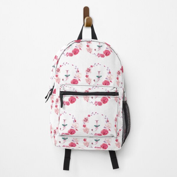 Item preview, Floral and pink Initial Monogram j,rose gold lettre j with pink rose flower watercoler decoration designed and sold by bricoartv.