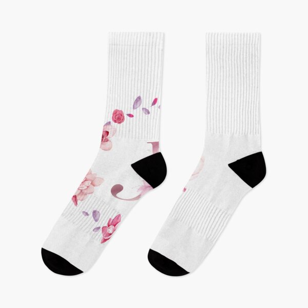 Item preview,   Floral and pink Initial Monogram j,rose gold lettre j with pink rose flower watercoler decoration designed and sold by bricoartv.