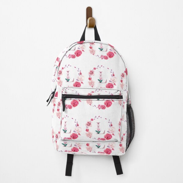 Item preview, Floral and pink Initial Monogram l,rose gold lettre l with pink rose flower watercoler decoration designed and sold by bricoartv.