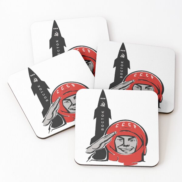 Item preview, Russian Space Propaganda Cosmonaut and Vostok Rocket designed and sold by CrystalCrush.