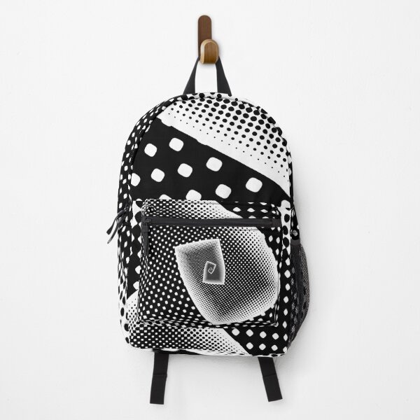 Item preview, Dotted Monochrome Abstract futuristic kaleidoscope background pattern. backdrop with circles, dots and fractal elements. designed and sold by IaroslavB.