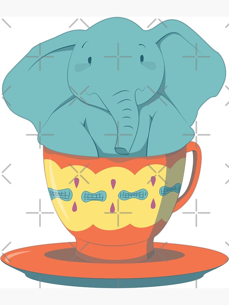"Big Teacup Elephant" Poster for Sale by kjeppson Redbubble