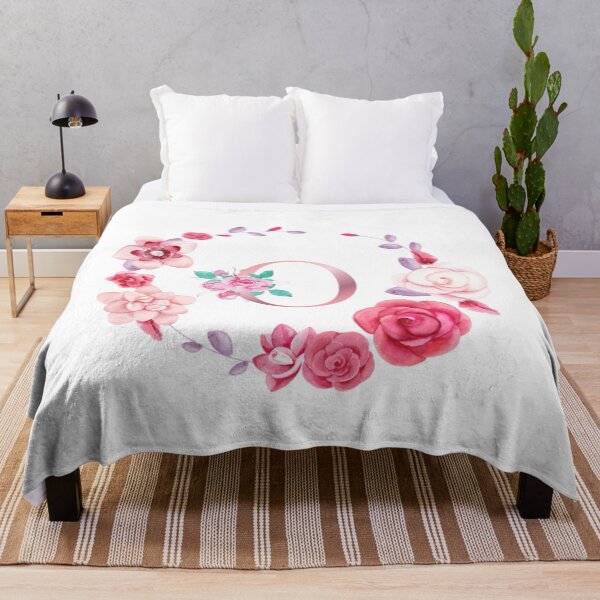 Item preview, Floral and pink Initial Monogram o ,rose gold lettre o with pink rose flower watercoler decoration designed and sold by bricoartv.