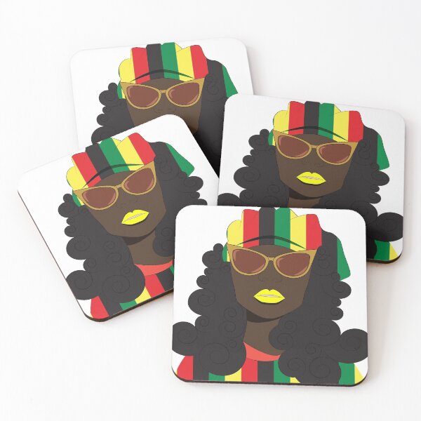 Item preview, Rasta Girl With Hip Sunglasses and Yellow Lipstick designed and sold by OfferHeat.