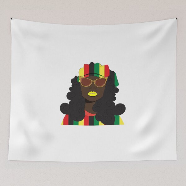 Item preview, Rasta Girl With Hip Sunglasses and Yellow Lipstick designed and sold by OfferHeat.