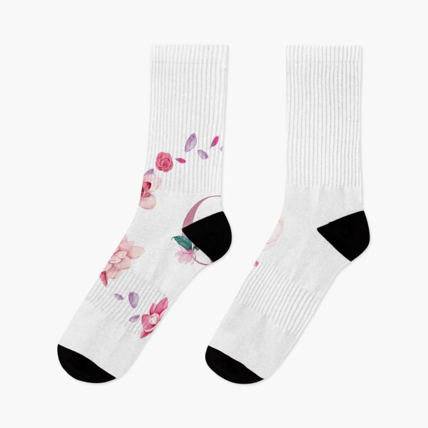 Item preview,  Floral and pink Initial Monogram q ,rose gold lettre q with pink rose flower watercoler decoration designed and sold by bricoartv.