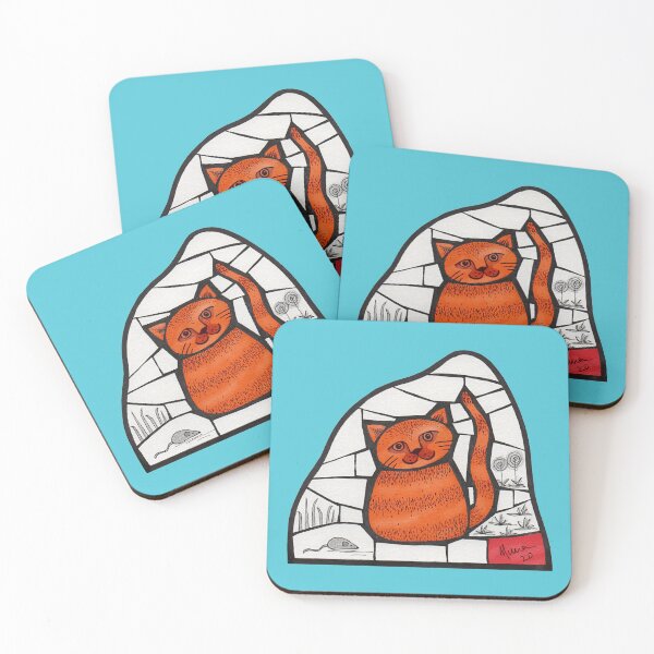 Item preview, Happy Marmalade Cat mosaic illustration designed and sold by Muna Zuberi.