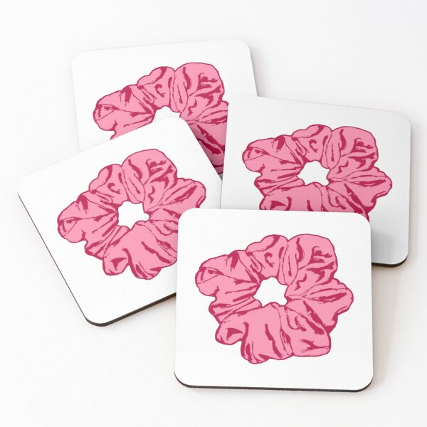 Item preview, Pink velvet scrunchie designed and sold by stickerdesignss.