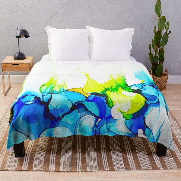 Item preview, Alcohol Ink Abstract Art in Blues, Yellow and Greens designed and sold by KCook1465.