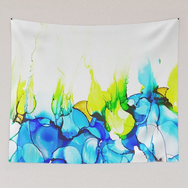 Item preview, Alcohol Ink Abstract Art in Blues, Yellow and Greens designed and sold by KCook1465.