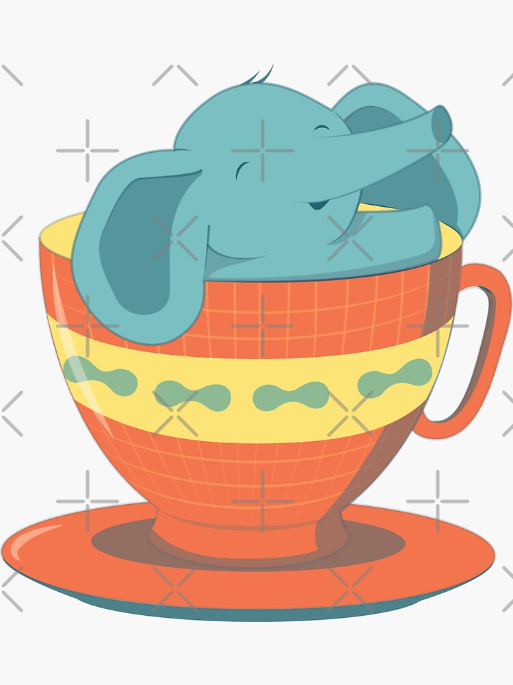 "Baby Teacup Elephant" Sticker for Sale by kjeppson Redbubble