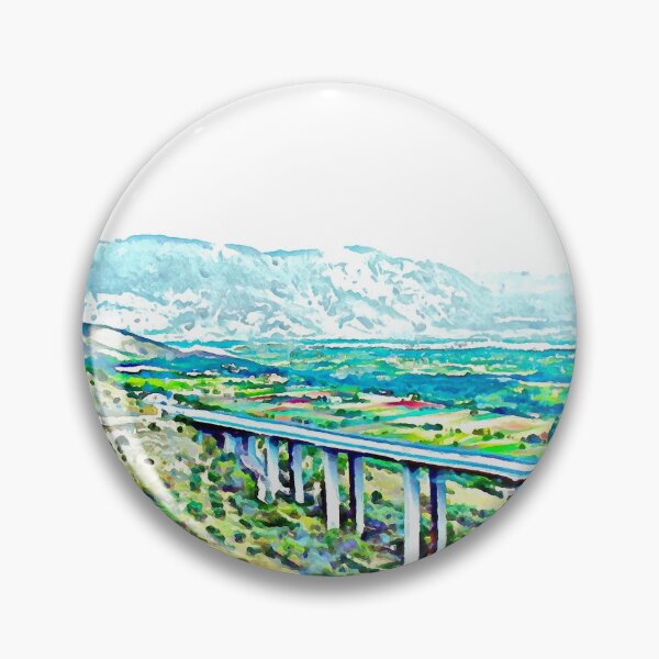 Item preview, Abruzzo landscape with motorway viaduct from train window designed and sold by Giuseppe Cocco.