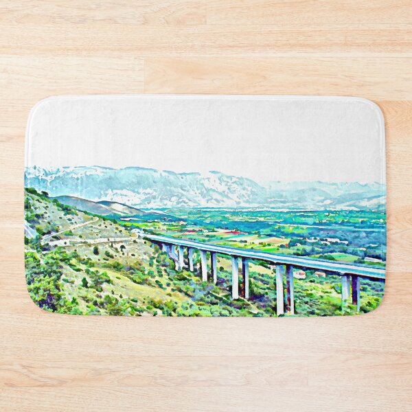 Item preview, Abruzzo landscape with motorway viaduct from train window designed and sold by Giuseppe Cocco.