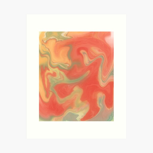 Moss green and red aesthetic Agate Tumblr Art Print